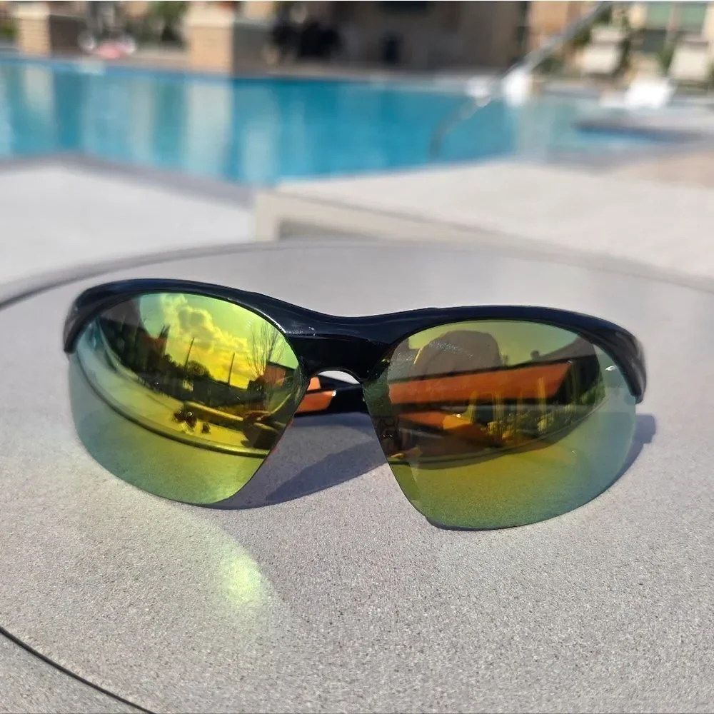 Men's Rounded Lightweight Mirrored Sunglasses Sports